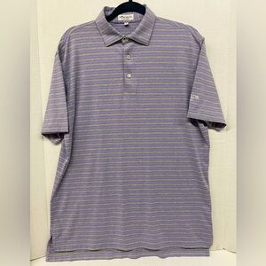 Peter Millar Summer Comfort polo shirt purple stripe size medium